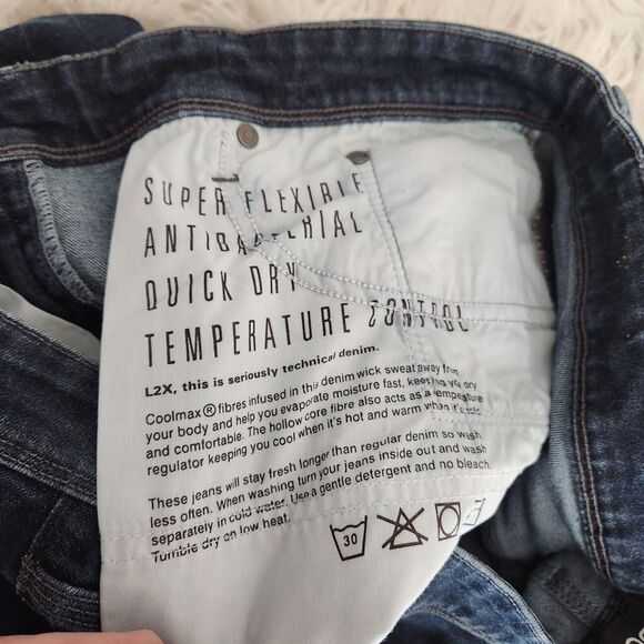 DU/ER Jeans Mens 38x30 L2X Slim Fit Dark Wash Denim Stretch DUER Dark Wash - Picture 14 of 15